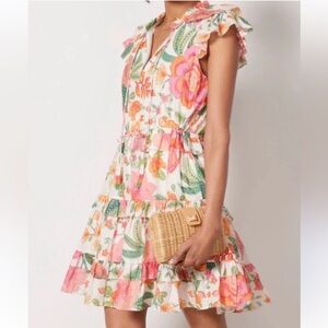 Farm Rio Macaw Bloom Short Mini Dress Floral Size XS